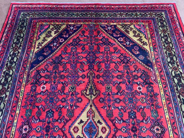 6.10x10.0 Ft Red Vintage Afghan Handmade Wool Rug - Image 5