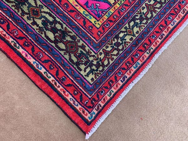 6.10x10.0 Ft Red Vintage Afghan Handmade Wool Rug - Image 4