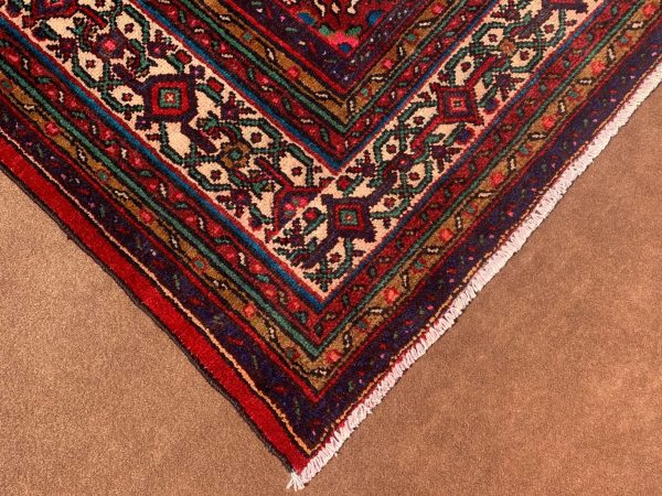 Handmade Red Wool Area Rug 6.9x10.3 ft – Afghan Vintage - Image 5