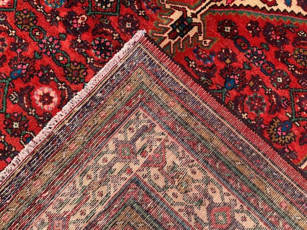 Handmade Red Wool Area Rug 6.9x10.3 ft – Afghan Vintage - Image 10