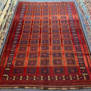 Afghan Handmade Wool Kilim Rug Red Front View