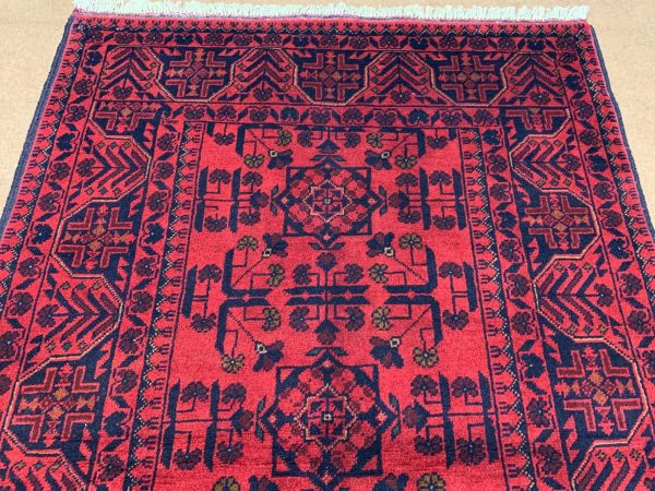 Afghan Handmade Wool Rug – Red, 3x5 ft, Natural Wool, Hand-Knotted - Image 6