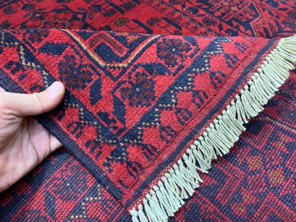 Afghan Handmade Wool Rug – Red, 3x5 ft, Natural Wool, Hand-Knotted - Image 7