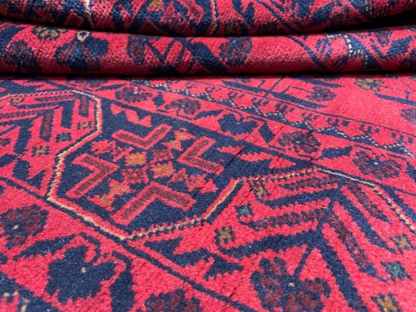 Afghan Handmade Wool Rug – Red, 3x5 ft, Natural Wool, Hand-Knotted - Image 9