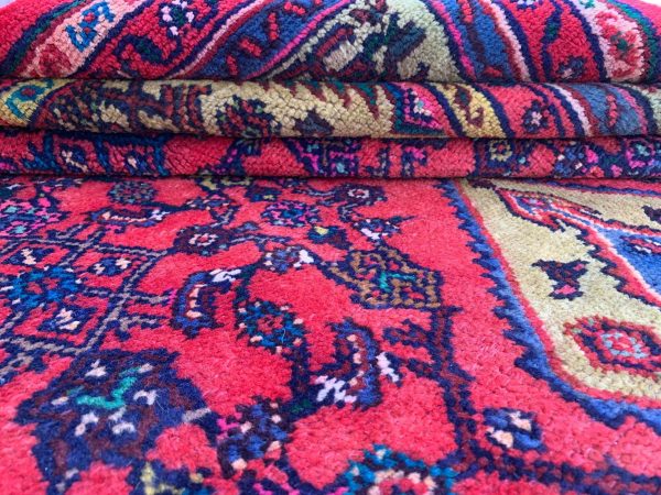 6.10x10.0 Ft Red Vintage Afghan Handmade Wool Rug - Image 8