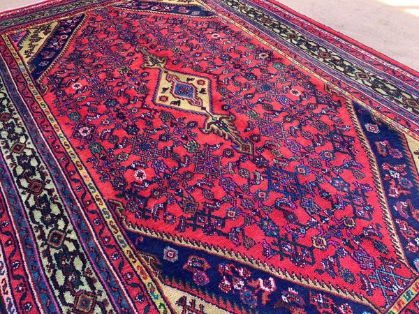 6.10x10.0 Ft Red Vintage Afghan Handmade Wool Rug - Image 7