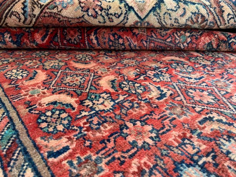 Vintage Afghan Handmade Wool Rug 4.11x10.6 ft Red Turkman Design - Image 7