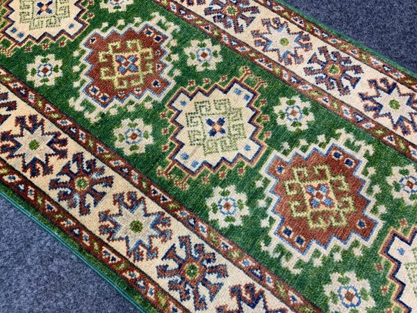 Handmade Kazak Wool Runner Rug, Beige 2.9x4.2 Ft - Image 4