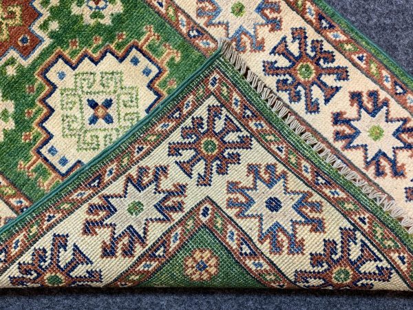 Handmade Kazak Wool Runner Rug, Beige 2.9x4.2 Ft - Image 9