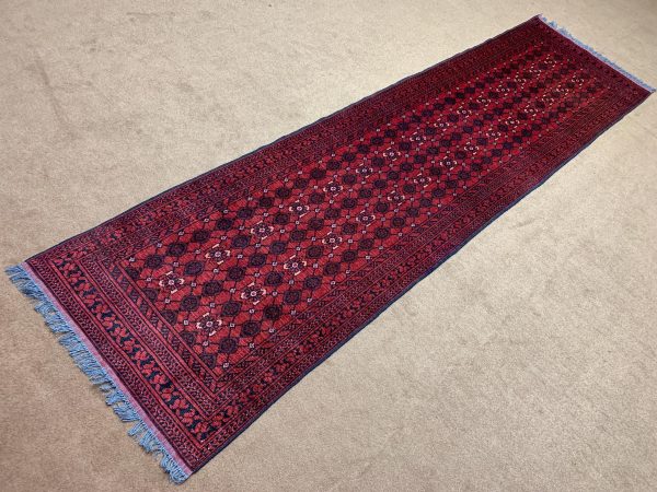 Red Handmade Wool Rug, 2.7x3.11 Ft, Afghan Khal Muhammadi - Image 2