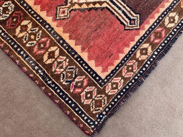 Vintage Afghan Kilim Rug 5.2x5.11 Ft Handwoven Red Wool - Image 3