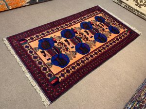 Handmade Wool Rug Afghan - 3x5 Ft Baluchi Design