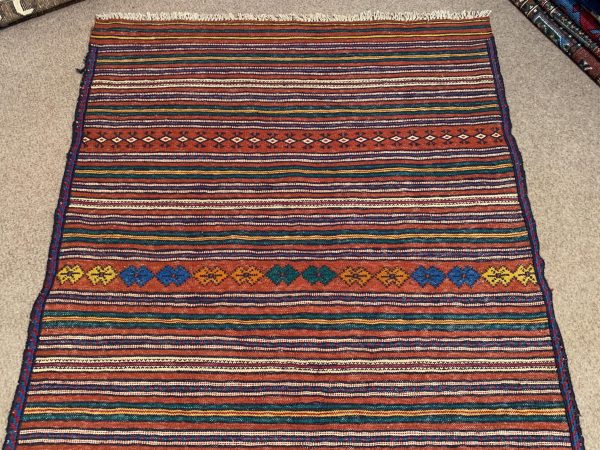 Handmade Afghan Baluchi Rug, Red, 5.5x7.3 Ft, Wool - Image 3