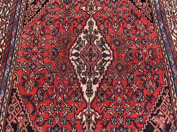 Vintage Afghan Prayer Rug, 2.8x4.0 Ft, Handwoven Wool, Orange - Image 4