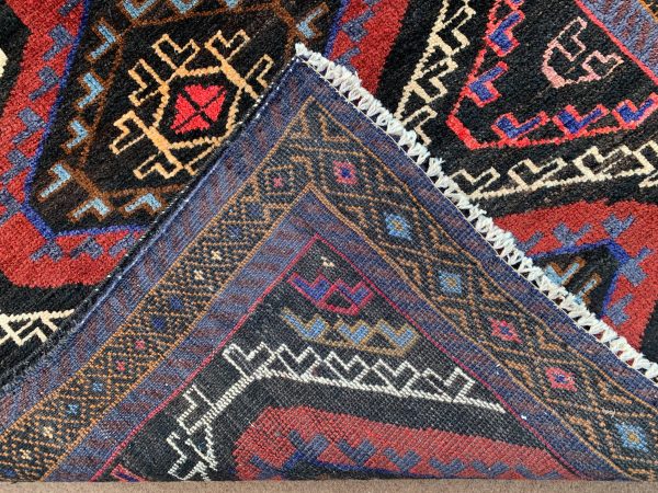 Vintage Red Wool Runner Rug 2.1x8.9 Ft Afghan Handwoven - Image 6