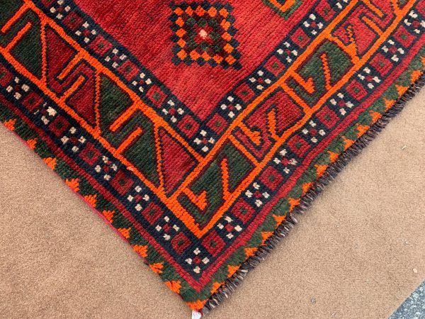 Vintage Black Handwoven Wool Rug 7.1x10.1 Ft - Image 7