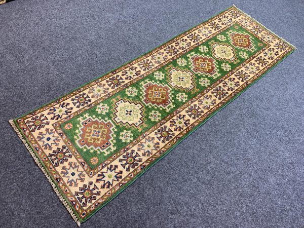 Handmade Kazak Wool Runner Rug, Beige 2.9x4.2 Ft - Image 2