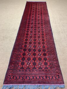 Red Handmade Wool Rug, 2.7x3.11 Ft, Afghan Khal Muhammadi