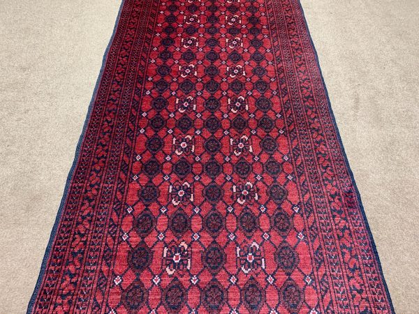 Red Handmade Wool Rug, 2.7x3.11 Ft, Afghan Khal Muhammadi - Image 5