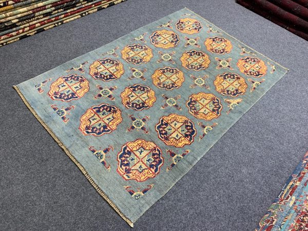 Vintage Afghan Handmade Wool Runner Rug - Full View