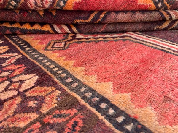 Vintage Afghan Kilim Rug 5.2x5.11 Ft Handwoven Red Wool - Image 6