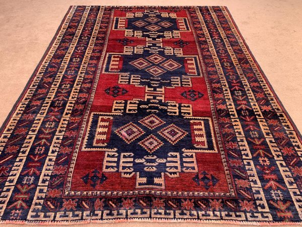 Handmade Afghan Prayer Rug Beige 2.6x4.1 Ft Wool - Image 2