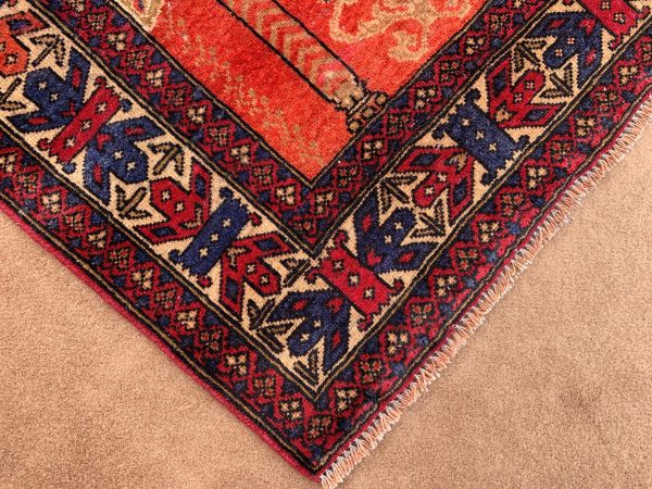 Vintage Red Afghan Kilim Rug 2.7x9.1 Ft Wool Handmade - Image 3