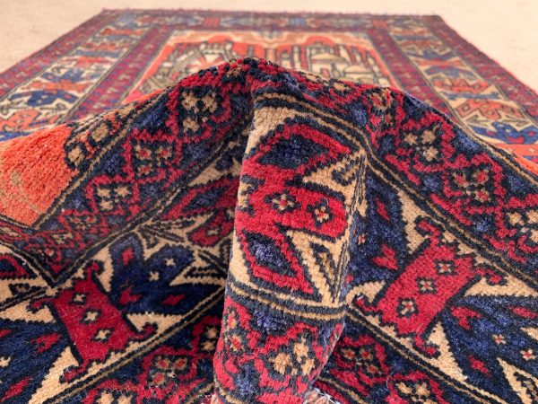 Vintage Red Afghan Kilim Rug 2.7x9.1 Ft Wool Handmade - Image 9