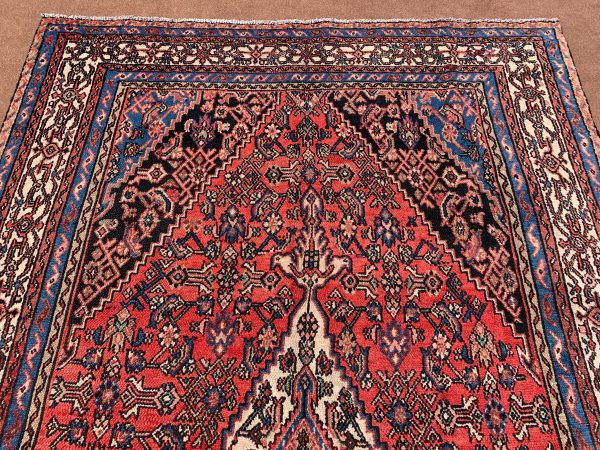 Vintage Afghan Prayer Rug, 2.8x4.0 Ft, Handwoven Wool, Orange - Image 2